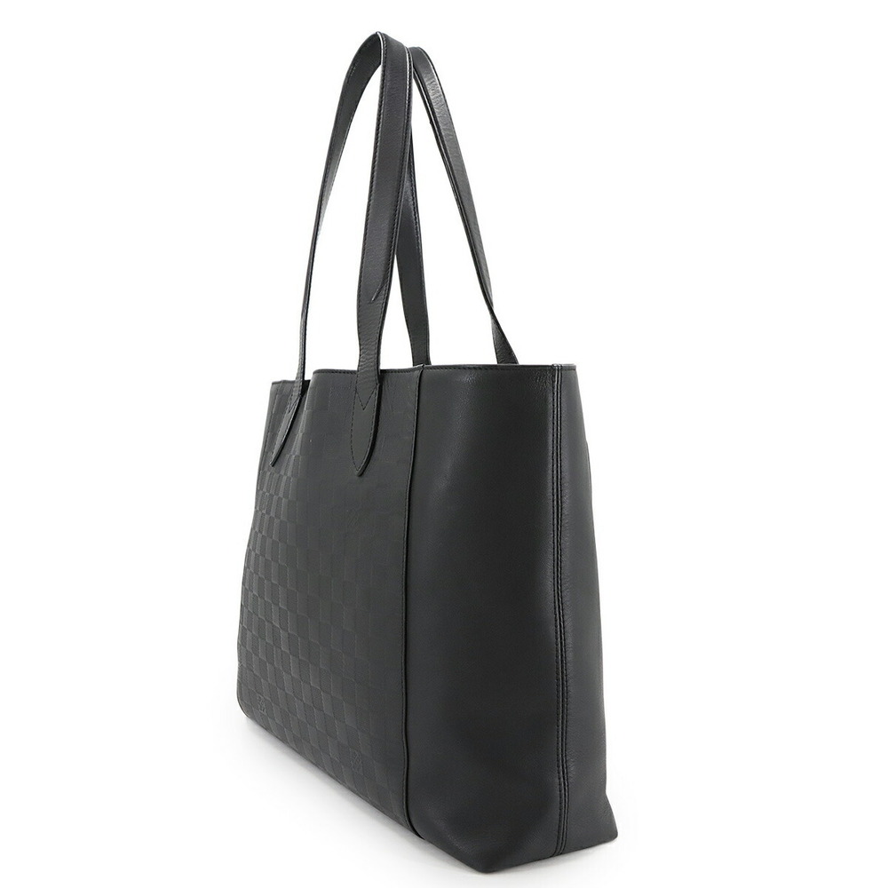 Louis Vuitton Damier Infini Black Cabas Voyage Tote Bag Leather Onyx Black - Picture 3 of 9